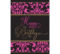 Amscan - imprimé - Nappe pour fête "Fabulous Celebration", plastique, Happy Birthday SG24203 (taille unique) (noir/rose/marron)