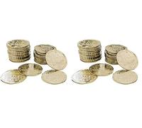 amscan-INT399879 Pièces de Monnaie au trésor Pirate, 10119819, Or, s (Lot de 2)