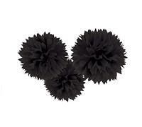 Amscan International 10119781 Ensemble de décorations pelucheuses à suspendre, noir, 40,6 cm