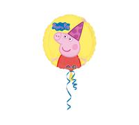 Amscan International-3190901-Peppa-Pig-Ballon en plastique standard, Divers, Jaune