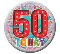 Amscan International 9900837 Happy 50e anniversaire badge, grande