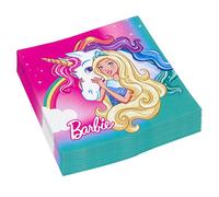 Amscan International 9902525 Serviettes de table Barbie Dreamtopia 33cm, paquet de 20