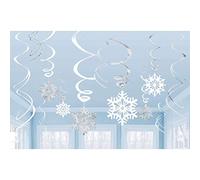 Amscan International- Amscan Lot de Flocons de Neige, tourbillons, 10237211, Multicolore, Snowflakes