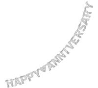 amscan International Guirlande à Lettres géantes Inscription Happy Anniversary Argenté