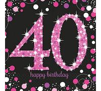 amscan International Serviettes en Papier Motif Fête d'anniversaire 40e 9900603 33 cm
