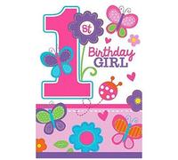 Amscan Invitations Avec Enveloppe 1 An Anniversaire Filles 8 Pièces