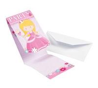 Amscan invitations avec enveloppe My Princess14,2 cm 8 pièces Roze G