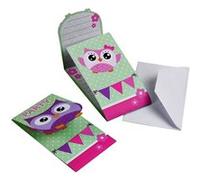 Amscan invitations avec hiboux d'enveloppe 8 pièces 14 cm Multicolor G