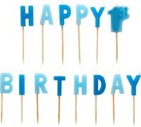 Amscan Joyeux 1er anniversaire garçon bougies (paquet de 14) SG12150 (taille unique) (Bleu)