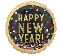 Amscan Jumbo HNY Colorful Confetti Foil Balloon P32 Packaged 71 cm x 71 cm
