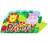 Amscan Jungle Friends Cartes d'invitation & enveloppes (pack de 8) SG12819 (taille unique) (Coloré)