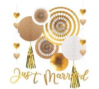 amscan Just Married 9913247 Kit de décoration de Mariage à Suspendre, Multicolore