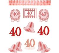 Amscan - Kit de décoration, 40e anniversaire SG30355 (taille unique) (Rose/Rouge)