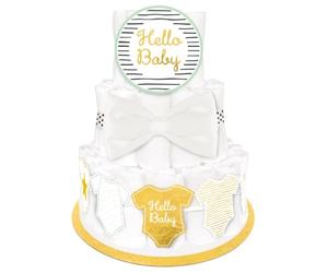 Amscan Kit Décoration Gâteau de Couches Hello Baby 4 Pièces