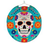 amscan lampion Day of The Dead Papier Bleu Clair/Blanc 25 cm