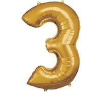 AMSCAN Large Number 3 Ballon en plastique N3 0