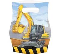 AMSCAN - Lot 8 sachets de fête, sac à bonbons Engin de Construction G