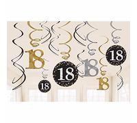 Amscan Lot de 12 décorations à suspendre en forme de tourbillons - Taille unique - Multicolore