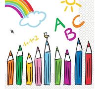 amscan Lot de 20 serviettes pour la rentrée des classes ABC