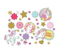 amscan- Lot de 3 confettis Licorne Magique-1 pièce Table, 361929, Multicolore