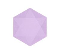Amscan - Lot de 6 assiettes hexagonales Vert Decor - 20,8 x 18,1 cm - violet, Vaisselle de fête en matières premières Rapidement renouvelables, pour Les Anniversaires, Les barbecues, Les jubilés, etc.