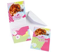 amscan Lot de 6 Cartes d'invitation Charming Horses