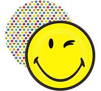 amscan Lot de 8 assiettes de fête « Smiley World 2 » - Pour anniversaire d'enfant et fête - Assiettes en carton - Assiettes en carton - Motif emojis bande dessinée - Pour anniversaire d'enfant