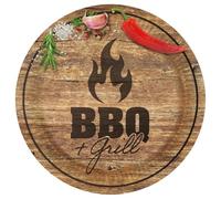 amscan Lot de 8 assiettes rondes en papier pour barbecue et barbecue 23 cm