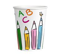amscan Lot de 8 gobelets en carton - Pour anniversaire d'enfant et fête à thème - Certifié FSC - Pour la rentrée des classes - Pour la rentrée des classes