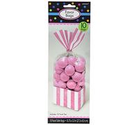 Amscan Lot de sachets pour Bonbons Motif Rayures Rose Clair