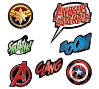 amscan Marvel Avengers Powers Unite Vinyl Decorations - 8,75" x 9,5" | Assorted Design | Lot de 2
