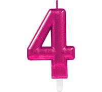 Amscan - Métallique - Bougies "4" - Cire SG21204 (Taille unique) (Rose)