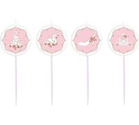 Amscan - Mini - Choisir bougies "Princess For A Day", anniversaire pack de 4 - cire SG28006 (taille unique) (rose/blanc)