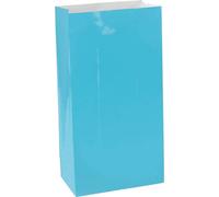 Amscan - Mini sacs de fête en papier Pack de 12 SG29244 (taille unique) (Bleu Caraïbes)