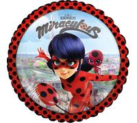 Amscan - Miraculous 3779275 Party-Ballon, rond, Standard, Aluminium, 3779275
