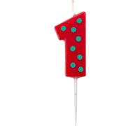 Amscan - Motif à pois - Choisir les bougies, 1er anniversaire - Cire SG25608 (Taille unique) (Rouge/Vert)