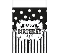 Amscan - Nappe de fête, plastique, Happy Birthday SG25079 (taille unique) (Noir/Blanc)