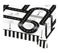 Amscan nappe sur la route 180 x 120 cm papier noir/blanc Wit G