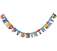 Amscan Guirlande articulée Super Mario Happy Birthday personnalisable 190 x 18 cm Multicolore