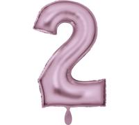 Amscan nombre 2 rose pastel 0 0 STK
