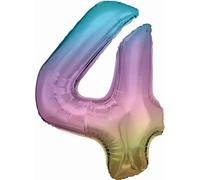 Amscan nombre 4 arc-en-ciel pastel 0 0 STK