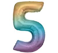 Amscan nombre 5 arc-en-ciel pastel 0 0 STK