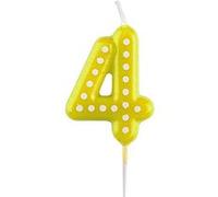 Amscan nombre bougie 4 cire 6,5 cm jaune Geel G