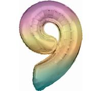 Amscan Number Balloon 9 86 Cm bleu/rose/or