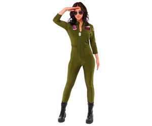 Amscan - Officially Licensed Top Gun Jumpsuit Ladies Fancy Dress Costume Size: UK 6-16
