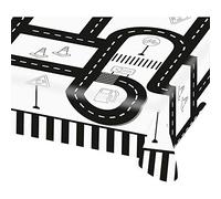 amscan On the Road Paper Tablecover 1.2m x 1.8m, Blanc