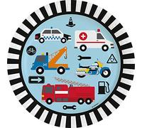 amscan On the Road Party 9906579-66 Lot de 8 assiettes en carton Bleu