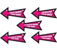 Amscan - Panneau "Hen Night", Bridal Shower Pack de 6 - Carton SG27203 (Taille unique) (Rose/Blanc/Noir)
