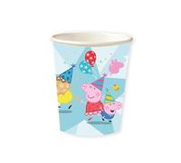 amscan- Peppa Pig Lot de 8 gobelets en Carton pour fête d'anniversaire, 9918340-66