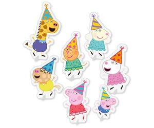Amscan Peppa Pig 9918342 Lot de 8 décorations de table d'anniversaire pour enfants avec dispersions et personnages debout